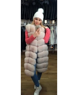 Удлиненный жилет из песца арт. 215