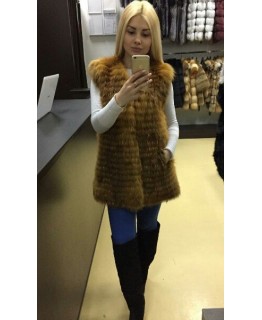 Тонований жилет з хутра лисиці короткий арт. 698