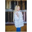Короткий вуалевый жилет из меха песца на крючках арт. 1374 - фото 4