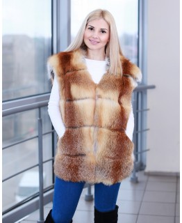 Меховой жилет из меха лисы арт. 135