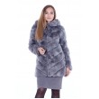 Кожушок з хутра кролика рекс сірого кольору з капюшоном арт. 2220 - фото 2