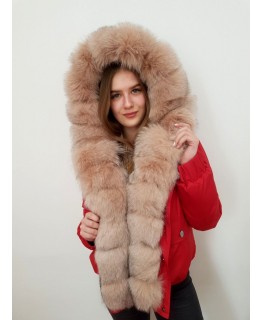 Бомбер с мехом песца арт. 3339