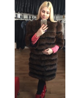 Шуба из меха песца оригинального цвета арт. 821