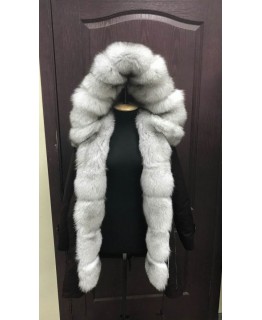 Коротка куртка-парка з хутра фінського песця арт. 1046