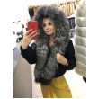 Бомбер синього кольору з хутра чорнобурки арт. 3230 - фото 2