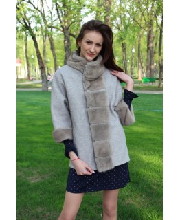 Короткое пальто с мехом норки арт. 3298