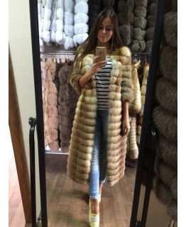Шубка из лисы в широкий росшив арт. 319