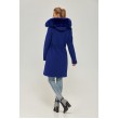 Стильное пальто с мехом песца цвета синий электрик арт. 2360 - фото 3