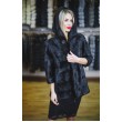 Чорна норкова шуба з капюшоном, трансформер арт. 887 - фото 4