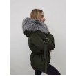 Коротка парка з хутра чорнобурки кольору хакі арт. 2376 - фото 2