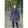 Кожушок з хутра кролика рекс з капюшоном арт. 1265 - фото 3