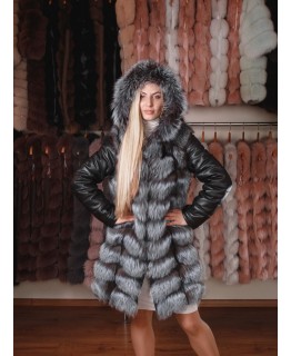 Хутряна куртка-трансформер з хутра чорнобурки арт. 1475
