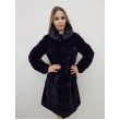 Шуба из меха бобрика фиолетового цвета с капюшоном арт. 2370 - фото 2
