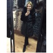 Шуба из меха кролика с капюшоном из песца арт. 706 - фото 2