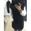 Меховая жилетка из нутрии на молнии с капюшоном арт. 380 - фото 3