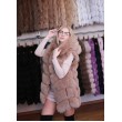 Бежевий жилет з хутра песця з капюшоном арт. 768 - фото 4