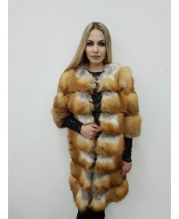 Шуба из меха канадской лисы, поперечная арт. 2503