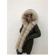 Хутряна парка кольору хакі з песця бежевого кольору арт. 2110 - фото 3