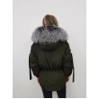 Коротка парка з хутра чорнобурки кольору хакі арт. 2376 - фото 3