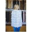 Короткий вуалевый жилет из меха песца на крючках арт. 1374 - фото 5