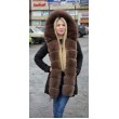 Подовжений жилет блакитного кольоруу з хутра песця арт. 1647 - фото 3