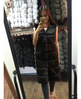Жилет из кроля цвета шоколад арт. 350