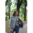Бомбер з хутра бобрика сірого кольору арт. 1191 - фото 2