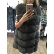 Серо-коричневая жилетка из песца арт. 475 - фото 3